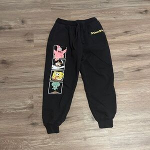 SpongeBob SquarePants Black Joggers with Character Graphics